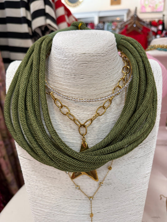 Rope Necklace: Olive