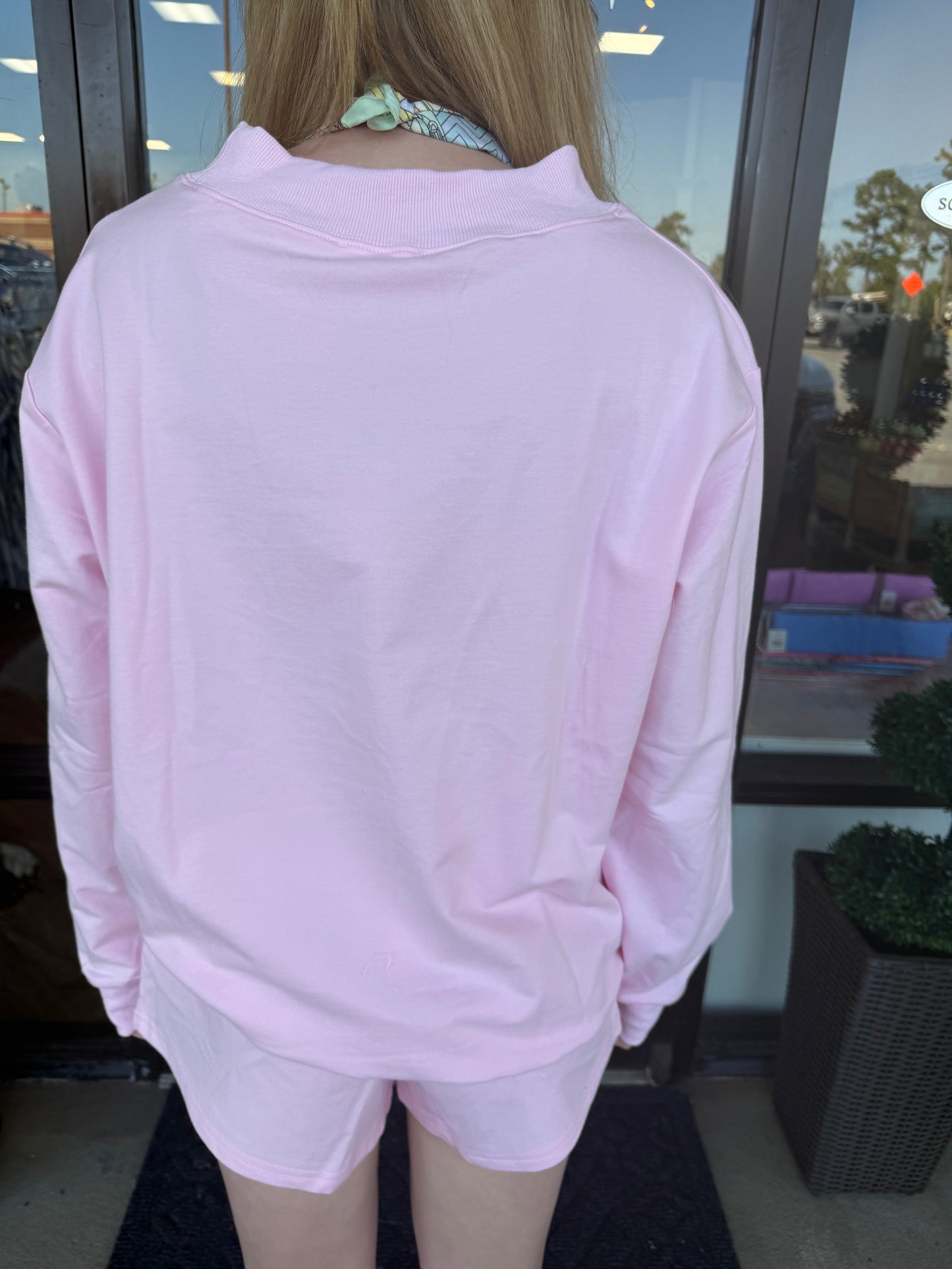 Mockneck Short Set: Bubblegum