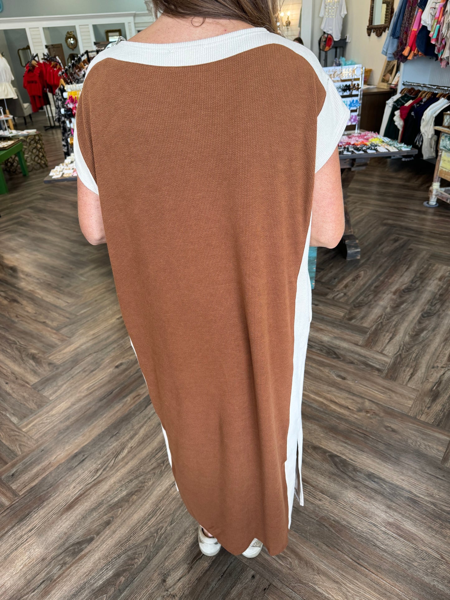 Camel Tan Midi Dress