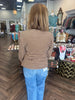 Buttery Stripe Tie Top: Tan/Brown