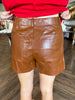 Fall Leather Shorts: Brown