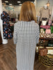 Checkered Brushed Midi Dress: Dk Grey