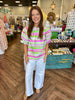 Watercolor Stripe Top: Pink