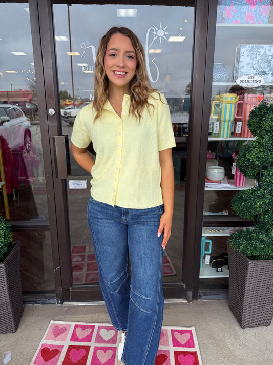 Short Sleeve Cardigan: Butter