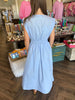 Pastel Zip Midi Dress: Blue