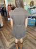 Belted Brown Denim Dress