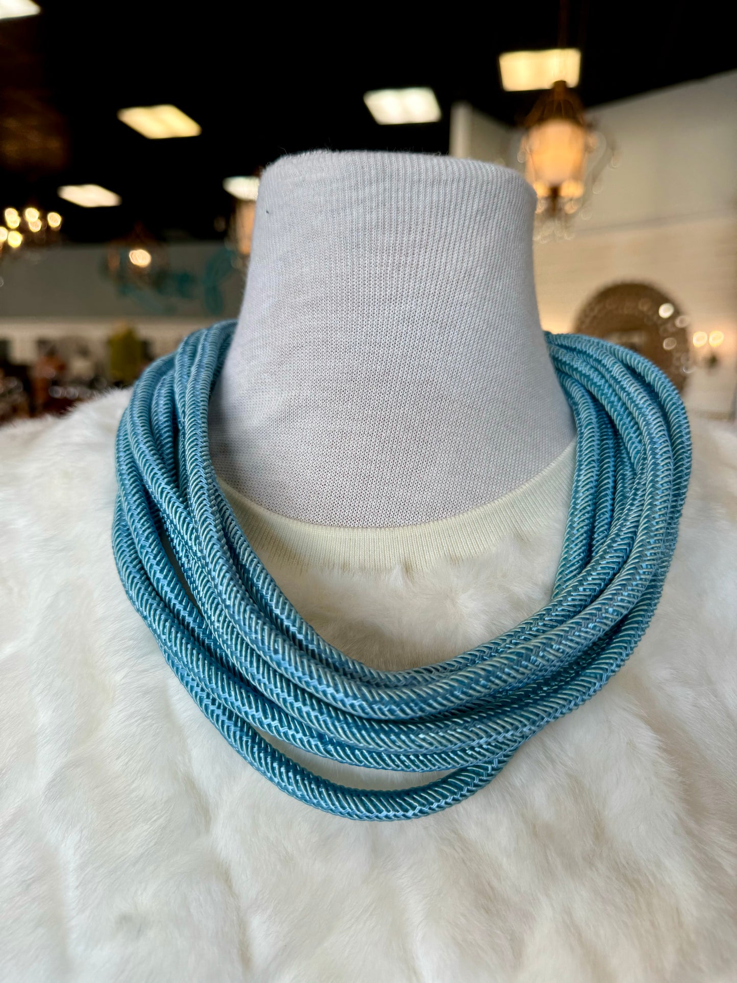 Rope Necklace: Dusty Blue