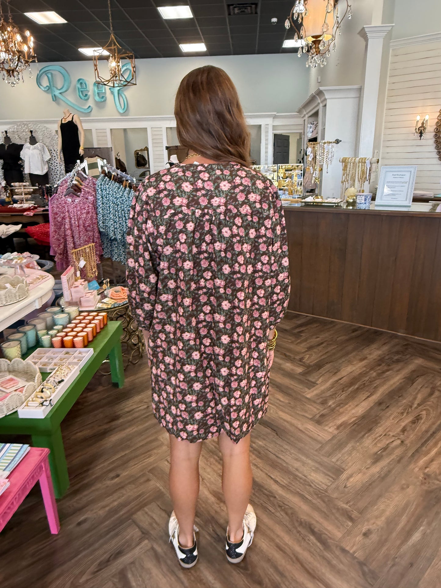 Corduroy Floral Dress