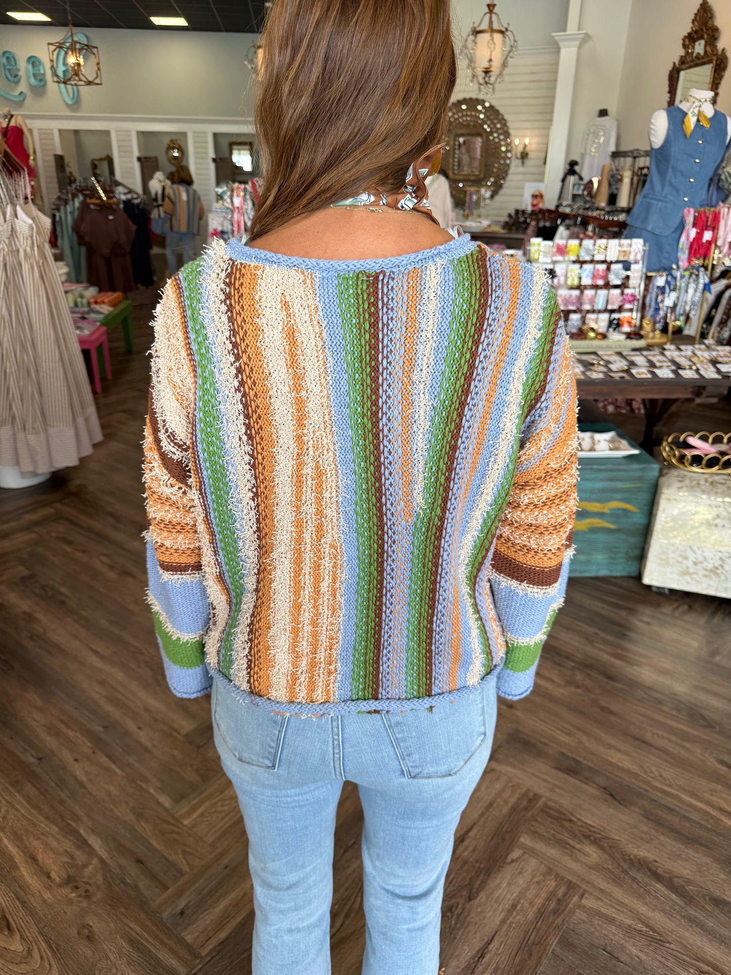 Earthen Sky Striped Sweater Top