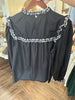 Frill Collar Black Top