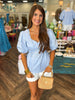 Piping Peplum Top: Lt Blue