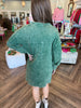 Acid Wash Pocket Dress: Green