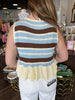 Blue and Brown Striped Sweater Tank