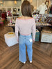 Striped Off-The-Shoulder Top: Pink