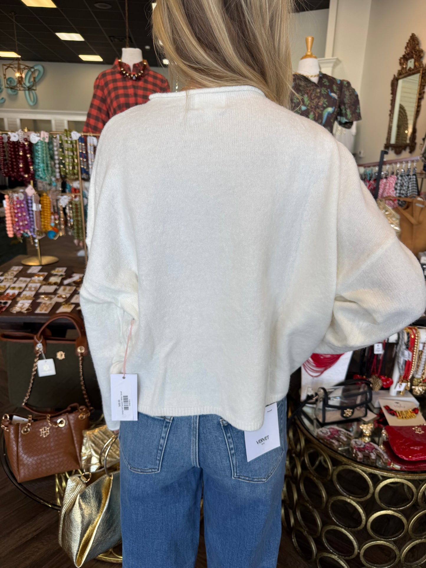 Simply Soft Sweater: White