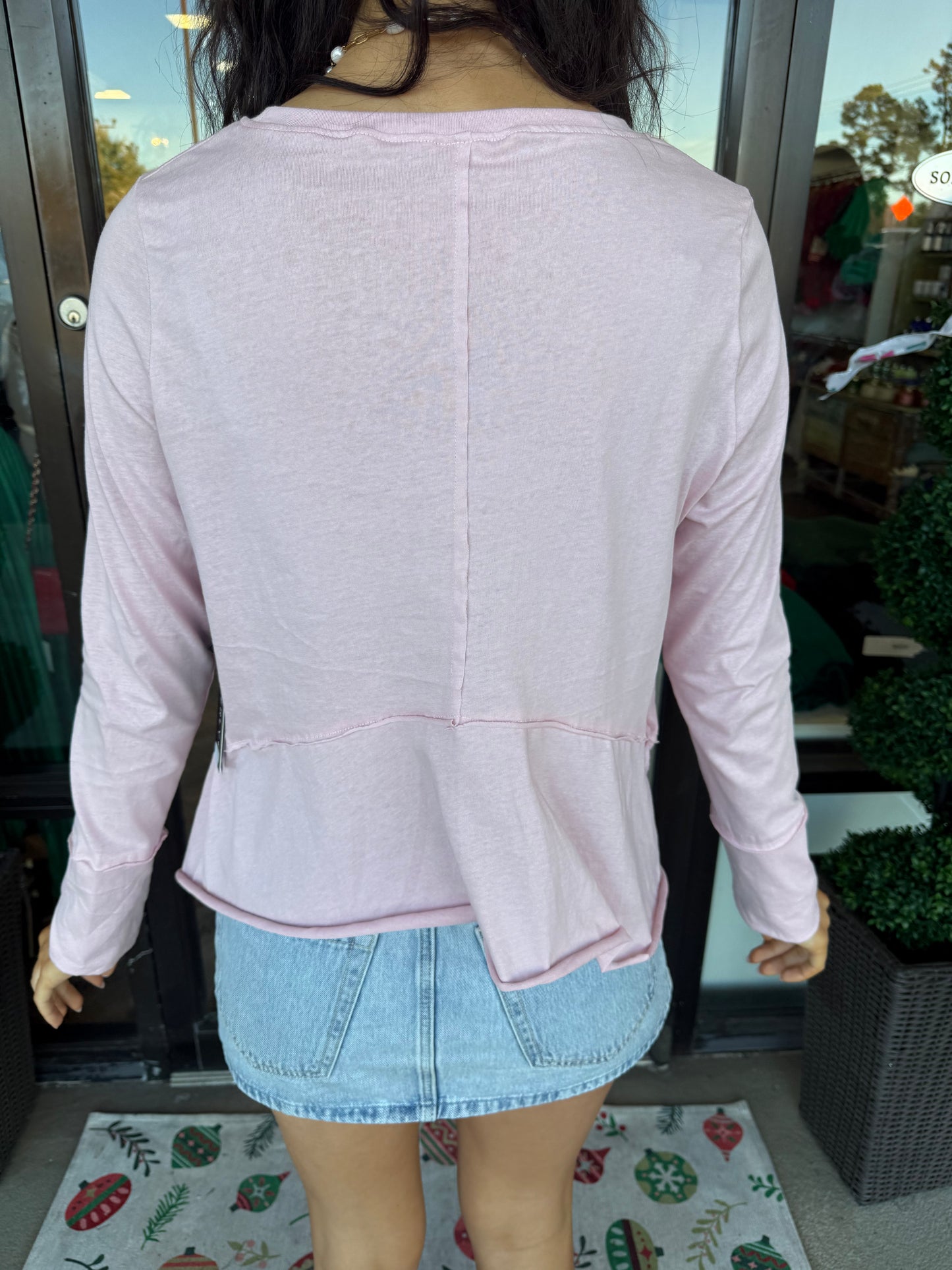 Pink Long Sleeve Top: Pink