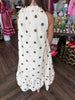 Mocha Polka Dot Tie Neck Dress