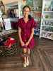 Charmed Life Dress: Burgandy