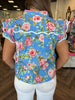 Coral Rose Button Top