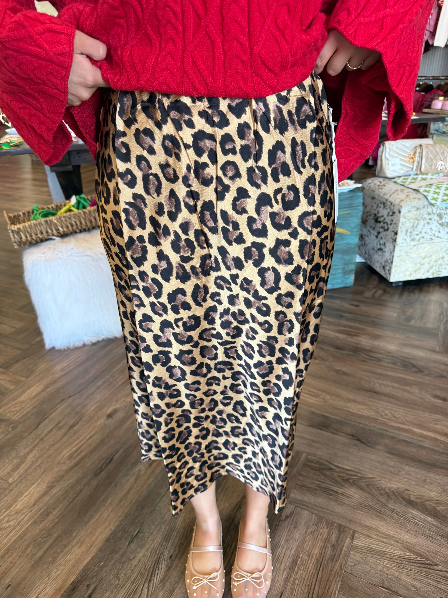Cheetah Satin Skirt