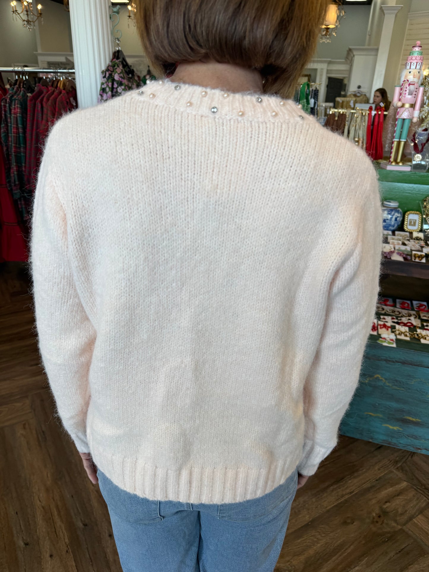 Embellished Bow Sweater