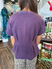 Acid Wash Peplum Top: Plum