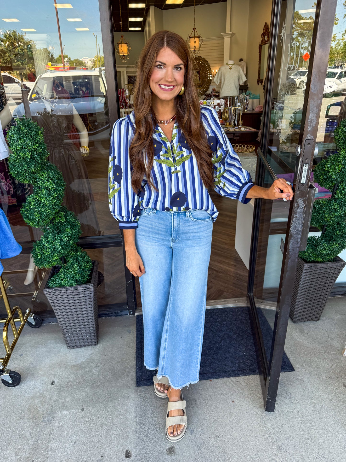 Marigold Top: Navy