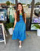 Sera Floral Smocked Midi Dress: Green/Blue