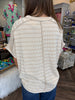 Shayla Stripe Rib Top: Sand