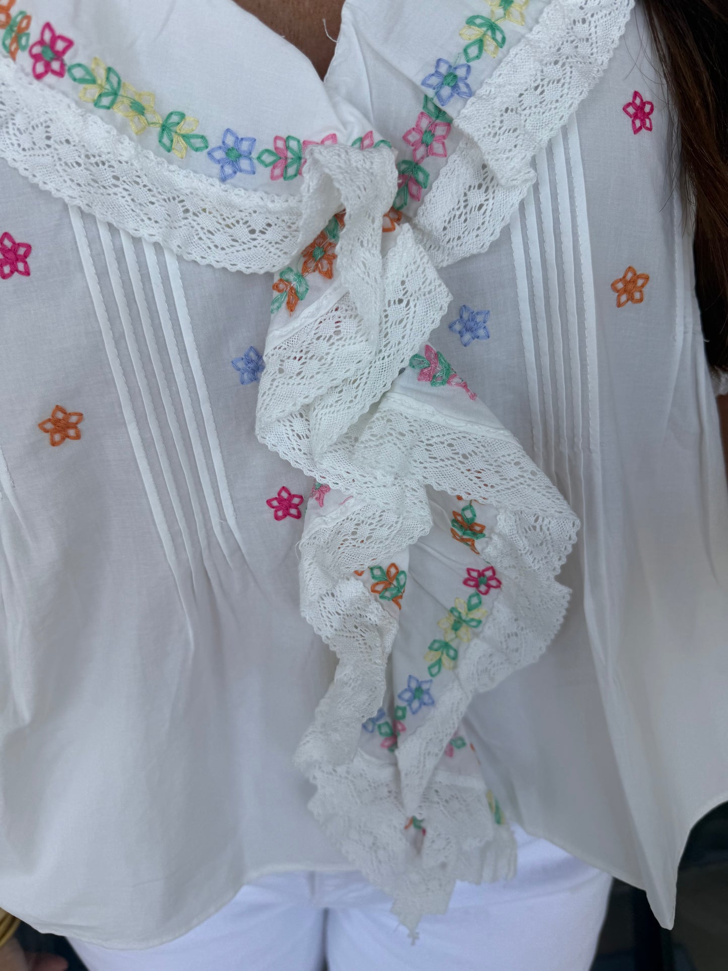 Embroidered Flower Top