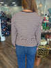 Buttery Stripe Tie Top: Wine