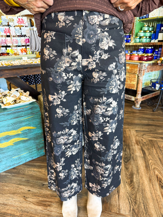 Neutral Floral Lace Pants