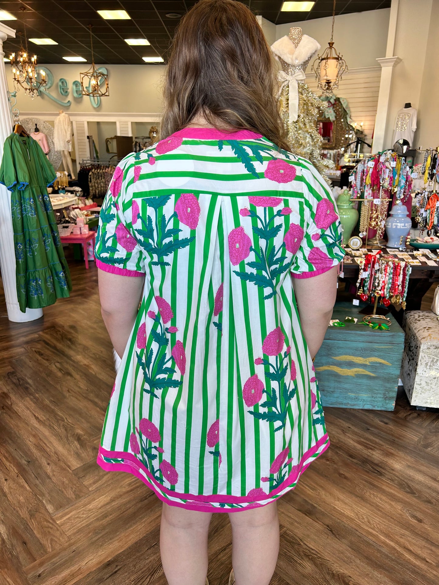 Rosemary Mini Dress: Green