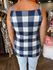 Gingham Lover Top: Navy