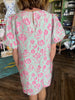 Mint and Pink Textured Dress