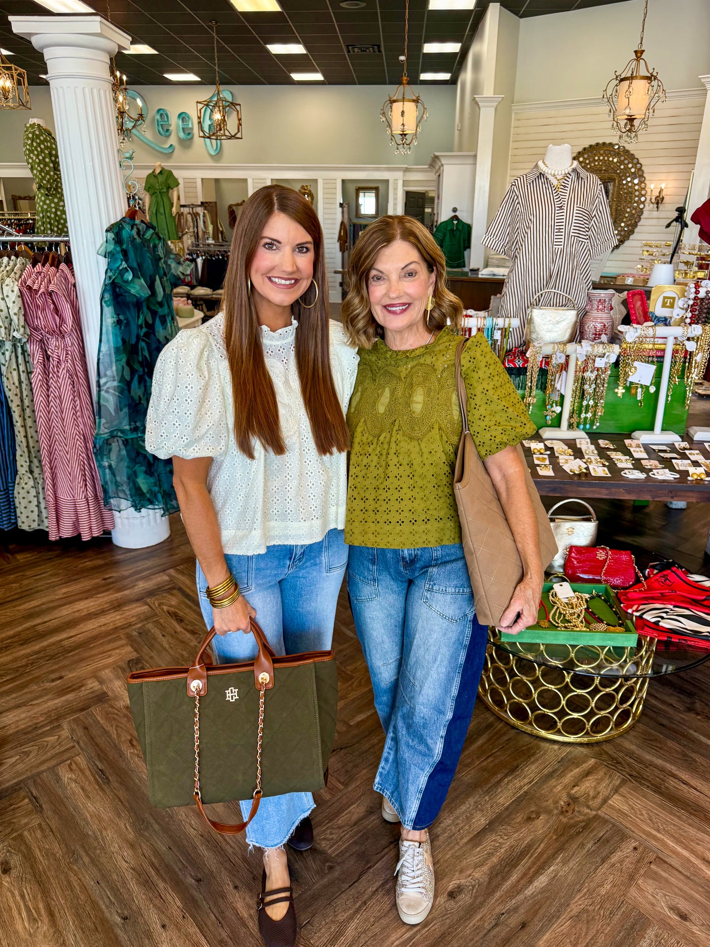 Classy Olive Eyelet Top
