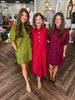 Cabernet Cutie Button Dress
