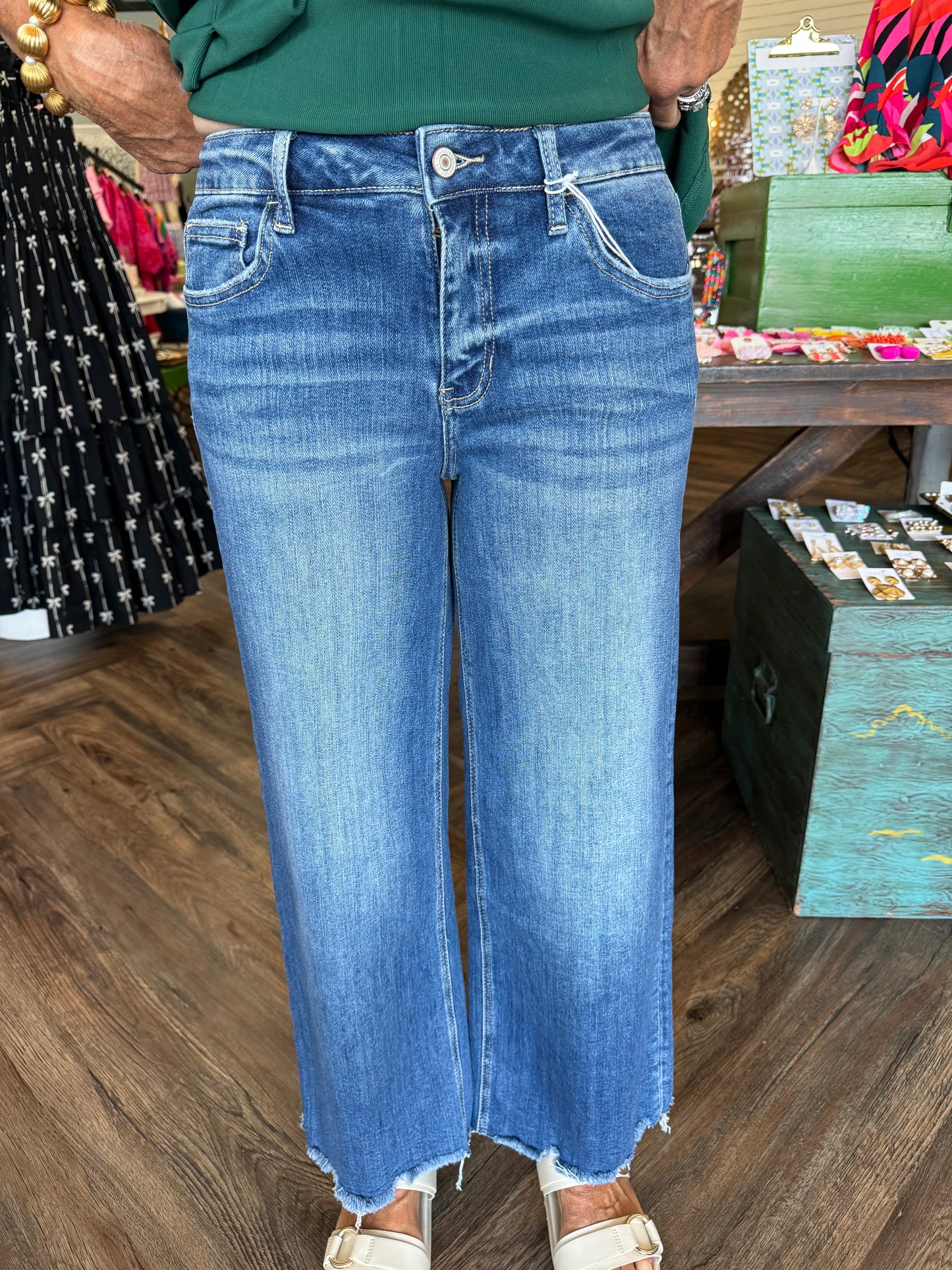 Vervet: Mid Rise Wide Leg Jeans