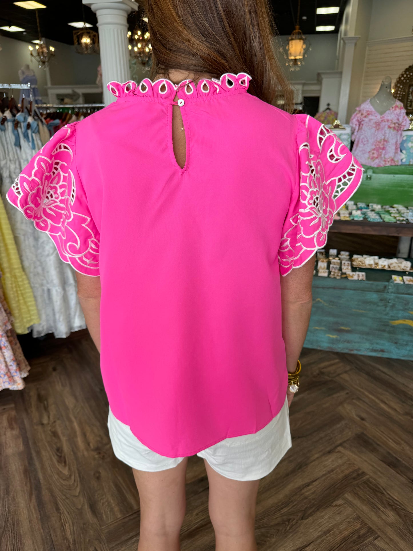 Hot Pink Floral Blouse