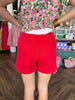 Carrie Pocket Shorts: Red