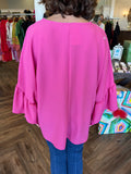 Pink Loose Fit Poncho Top