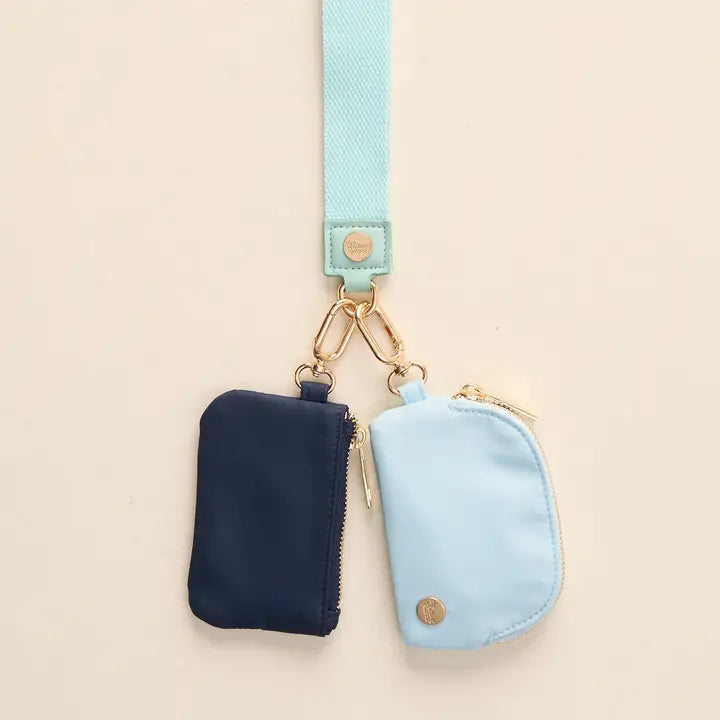 Dynamic Duo Pouch Wristlet-Aqua