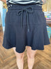 Drawstring Swing Skort: Black