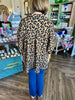 Gloria Cheetah Oversized Top: Brown