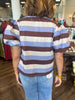 Brown Combo Stripe Top