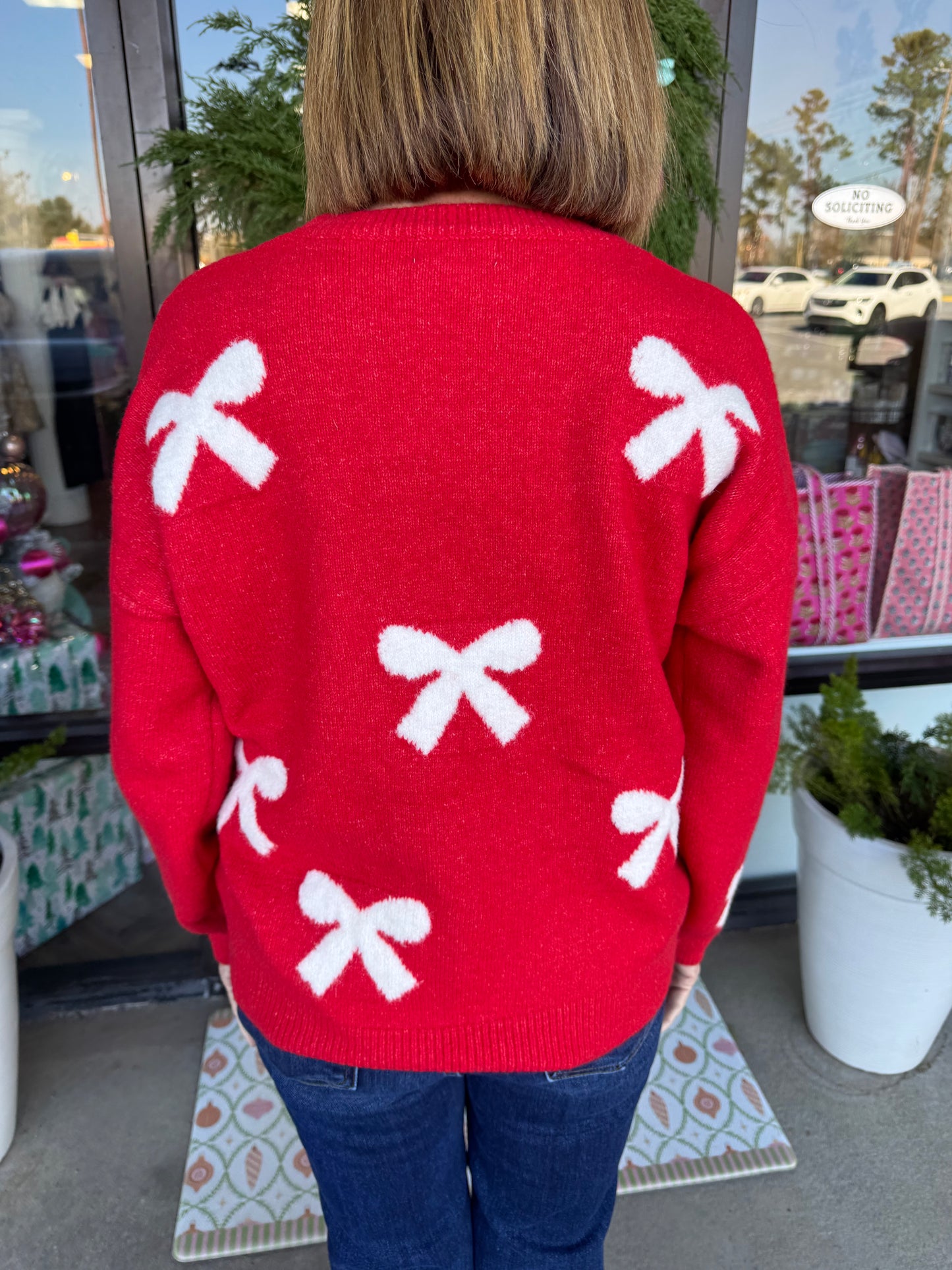 Bow Tie Sweater: Red