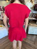 Knitted Skirt Set- Red