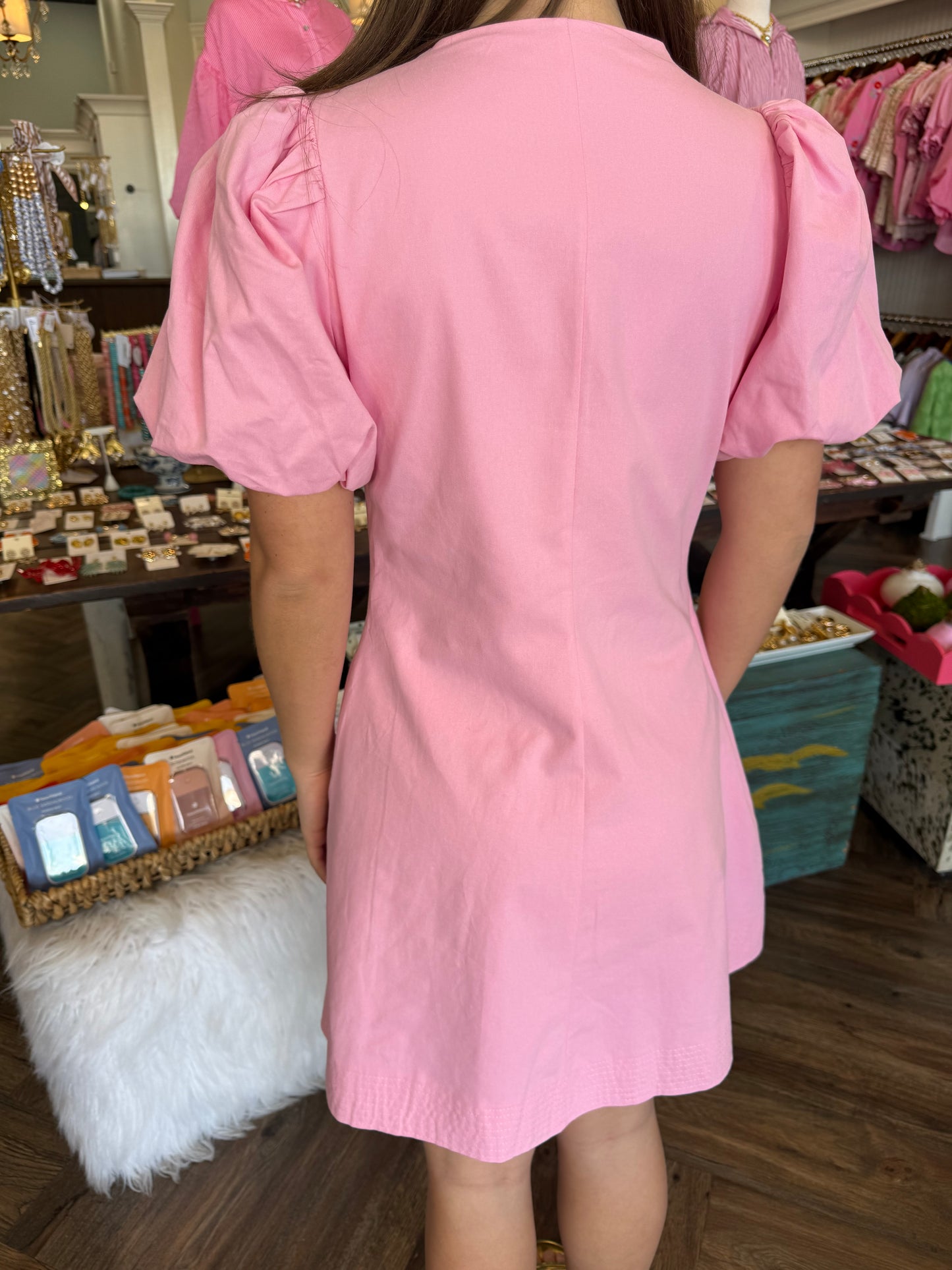Bubble Gum Button Dress