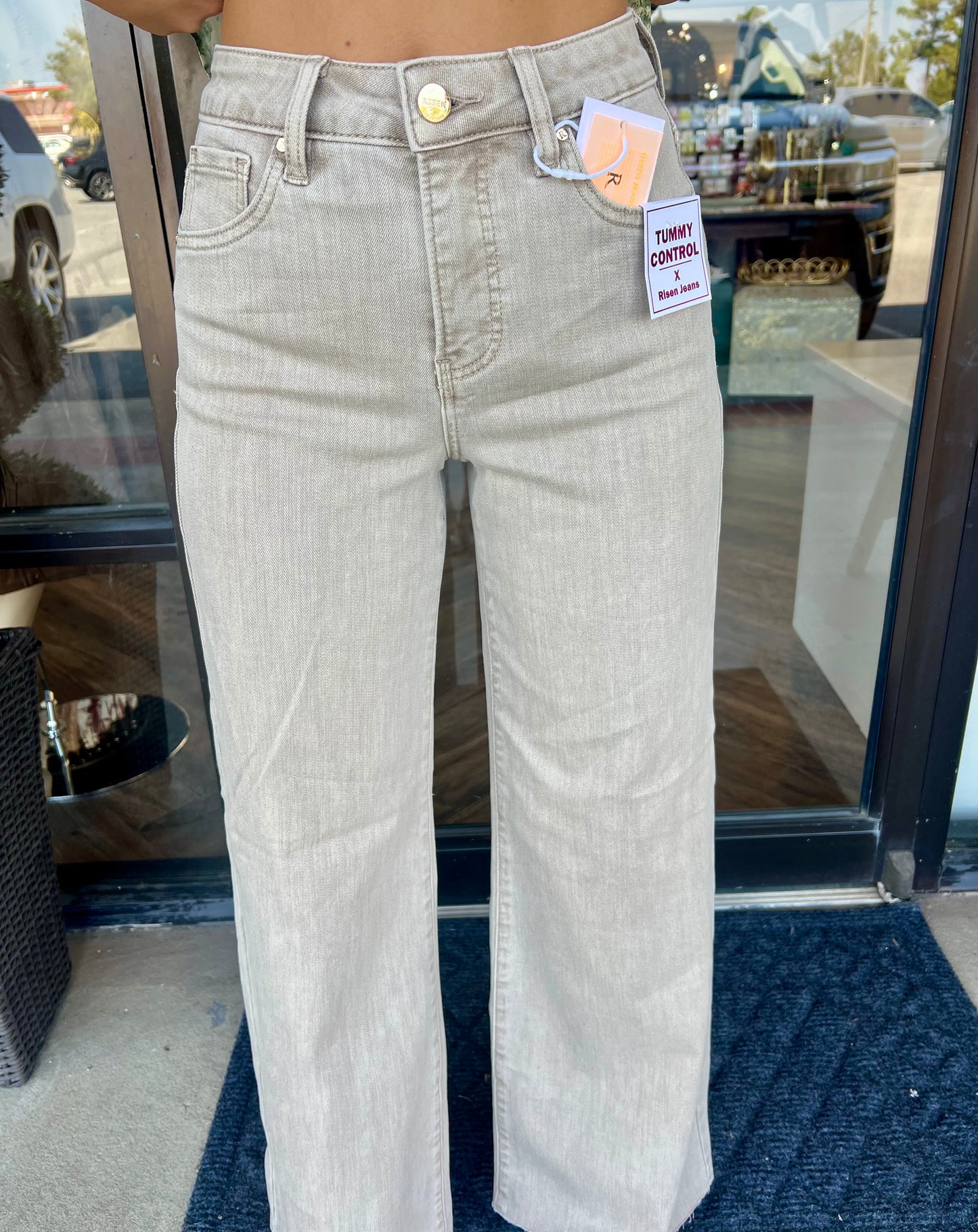 Risen Taupe Palazzo Jeans