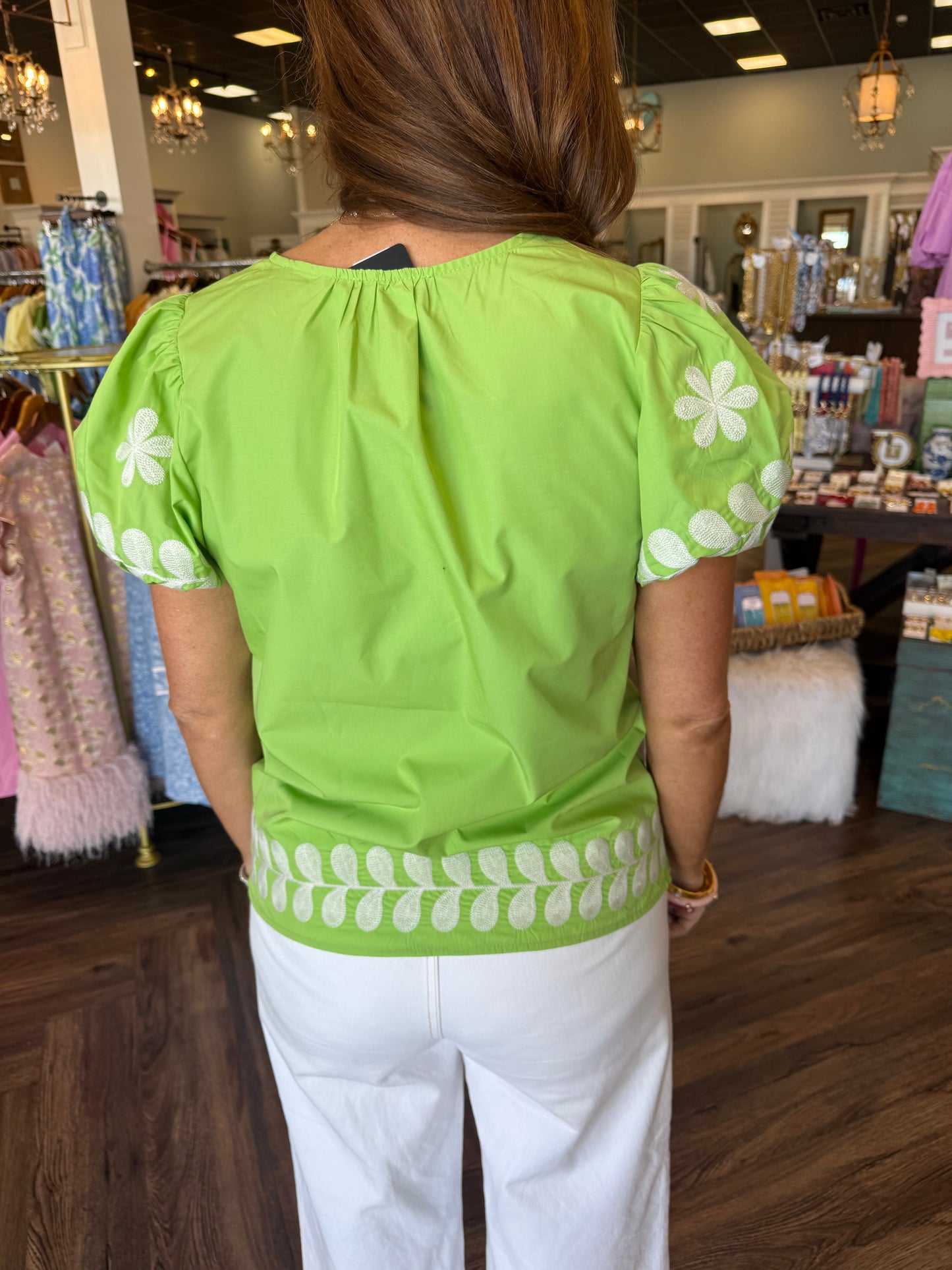 Lime Embroidered Blouse
